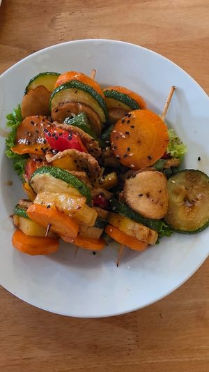 Yum..veggie kebab at Loving Vegan in Da Nang