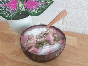 Strawberry Ice cream dessert at Loving Vegan in Da Nang
