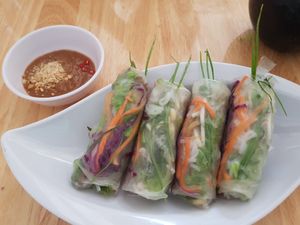 Summer rolls at Loving Vegan in Da Nang