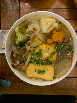 Royal noodle soup at Loving Vegan in Da Nang