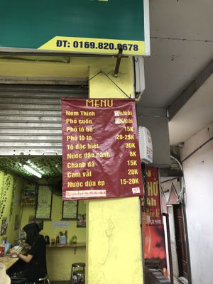 Menu. Not everything is available all the time. Pho is though.  at Pho Chay in Hanoi
