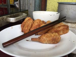 Vegan lemongrass “chicken” at Pho Chay in Hanoi