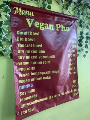 English menu available inside.  at Pho Chay in Hanoi