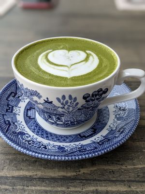 Vegan matcha latte at Leen's in Dubai