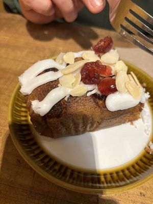 Cherry and almond cake   at Green Earth in Bedford