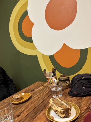 Mince pie and coffee & walnut cake    at Green Earth in Bedford