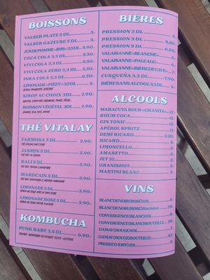 Menu at EnVie Vegan in Geneva