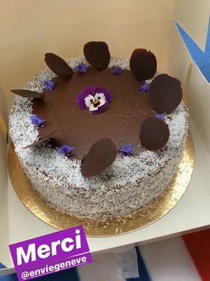 Chocolate coconut cake  at EnVie Vegan in Geneva