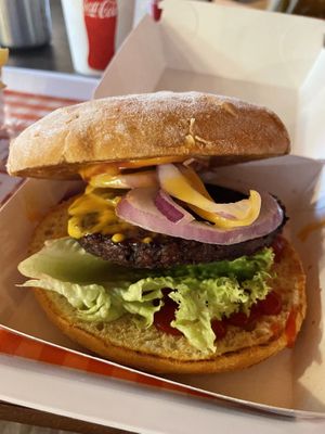 Vegetarian burger  at Bobbejaanland in Kasterlee