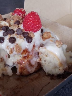 Amaretto, raspberry, chocolate chips, pie crumble at Cinnaholic in Gilbert