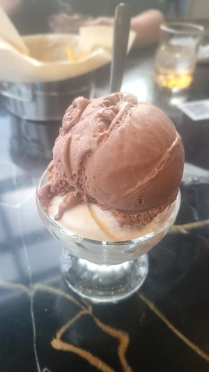 Vegan chocolate and coconut ice cdeam at BLAKE in Canmore