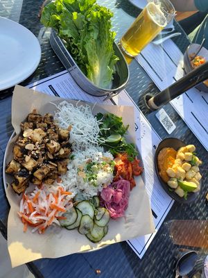 Tofu wraps and fired tofu on the side at BLAKE in Canmore