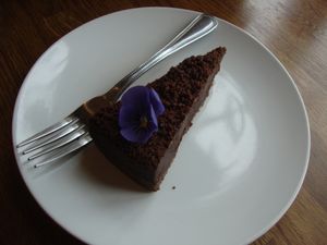 Chocolate truffle cake at Tansy's Pantry in Godshill