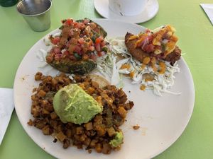 Phat Hass, Spicy Beach, and Jeff’s Breakfast Hash Tacos  at Hijo De Su Madre in Los Angeles