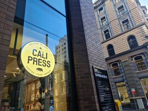 From the outside at Cali Press in Sydney
