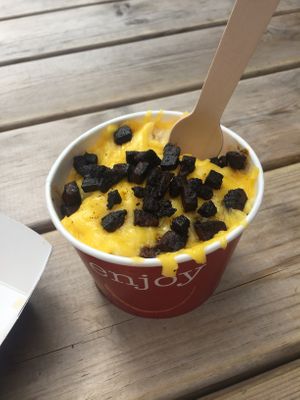 Mac‘n cheese with bacon at Soul Shack Vegan Grill in Newcastle Upon Tyne