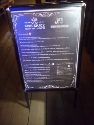 Menu at Soul Shack Vegan Grill in Newcastle Upon Tyne