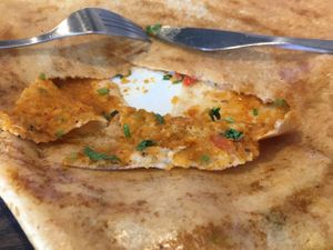 Inside of Pav Bhaji dosa.  at Dosa Plaza in Perth