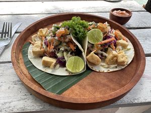 Tofu tacos: tasteless  at The Sand in Lembongan