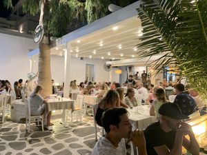 Lovely outdoor dining at d'Angelo in Mykonos
