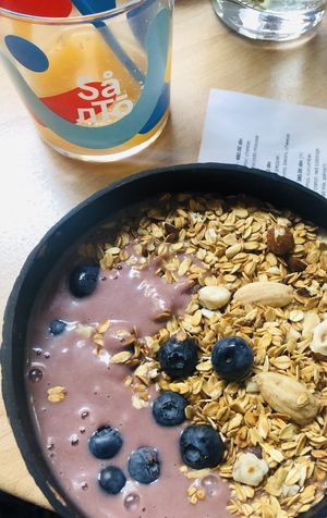 Acai bowl and Orange juice  at Super Donkey in Belgrade