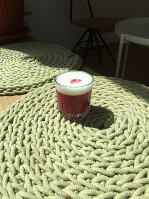 Beetroot latte  at Super Donkey in Belgrade