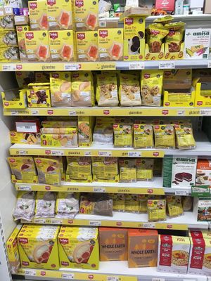 Gluten free section with vegan options at Netto in Reykjavik