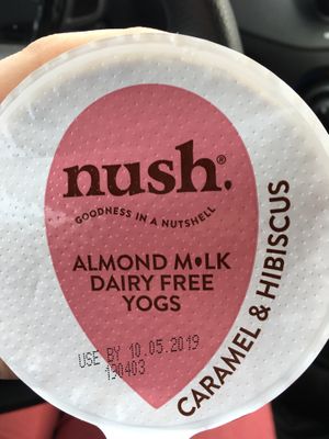 Almond milk yoghurt (one of several flavours) at 10-11 in Reykjavik