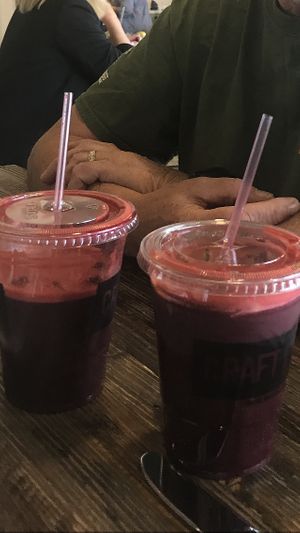 Carrot, beet, kale, orange juice, and ginger.  at CRAFTkitchen in Henderson