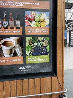 Sign  at KEF - Mathús in Keflavik