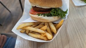 Vegan burger at KEF - Mathús in Keflavik
