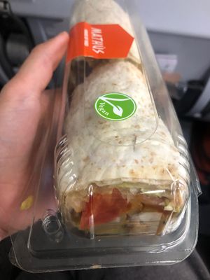 Outside shot of the box with ‘vegan’ sticker at KEF - Mathús in Keflavik