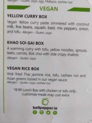 Vegan lunch boxes at Bell Pepper in Waterford