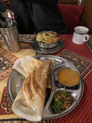 Masala dosa and rani health bowl at En Root in South West London
