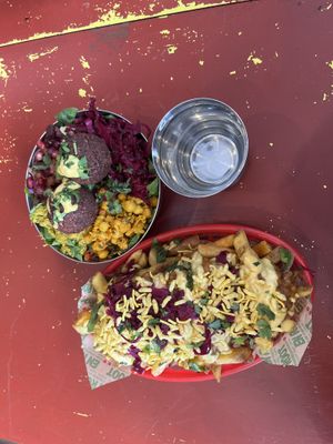 Loaded fries and the root health bowl, delicious!  at En Root in South West London
