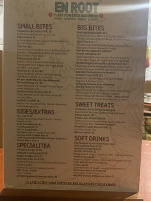 Amazing Delicious Vegan Menu  at En Root in South West London