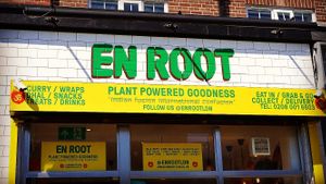 Front of Restaurant, SW4 7EY.
Open Tuesday-Saturday 12pm-9pm at En Root in South West London