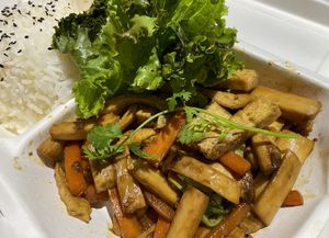 Mushroom tofu stir fry at Bong Bonlai at YK Art House in Phnom Penh