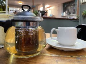 Green tea, $2.50  at Bong Bonlai at YK Art House in Phnom Penh