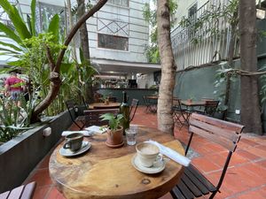 Outdoor courtyard area    at Bong Bonlai at YK Art House in Phnom Penh