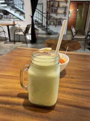 Avocado smoothie, $2.50  at Bong Bonlai at YK Art House in Phnom Penh