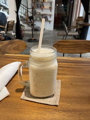 Banana smoothie, $2.50  at Bong Bonlai at YK Art House in Phnom Penh