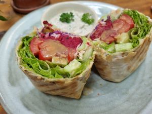 Delicious Falafel Beetroot Wrap at Bong Bonlai at YK Art House in Phnom Penh