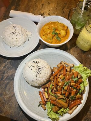 Ginger tofu and amok   at Bong Bonlai at YK Art House in Phnom Penh