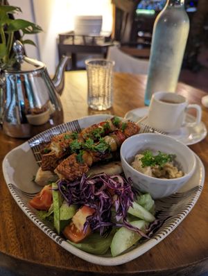 Tempeh skewers at Bong Bonlai at YK Art House in Phnom Penh
