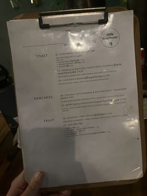 Some of the menu  at Bong Bonlai at YK Art House in Phnom Penh