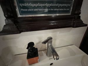 Use fabric hand towels   at Bong Bonlai at YK Art House in Phnom Penh