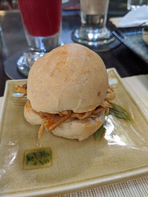 Pulled mushroom slider at Bong Bonlai at YK Art House in Phnom Penh
