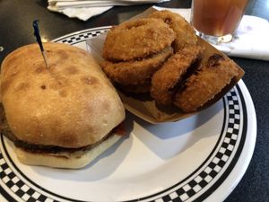 The hukilau vegan style with ciabatta bun  at Cool Cat Cafe in Lahaina