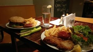 Sojaschnitzel & Schnitzelburger, beides Vegan  at Kult in Wurzburg